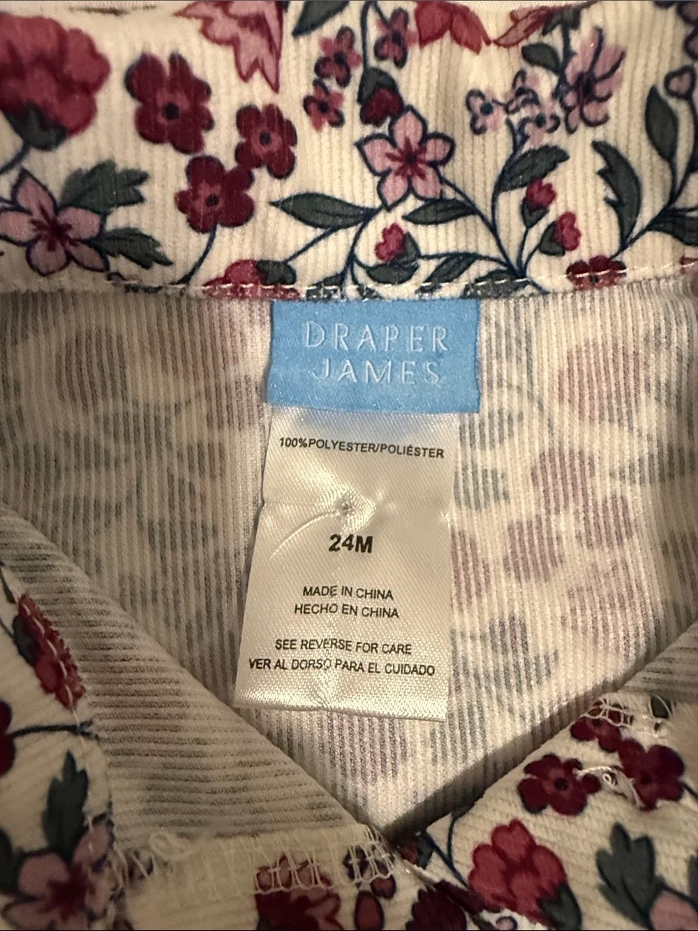 Draper James Girls Floral Button Front Shirt Dress 24M